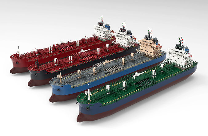  Panamax Oil Carrier lowpoly Low-poly 3D model