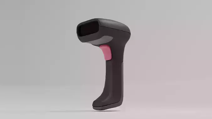 3D Gun Barcode - Barcode Scanner Shopping 3D Element