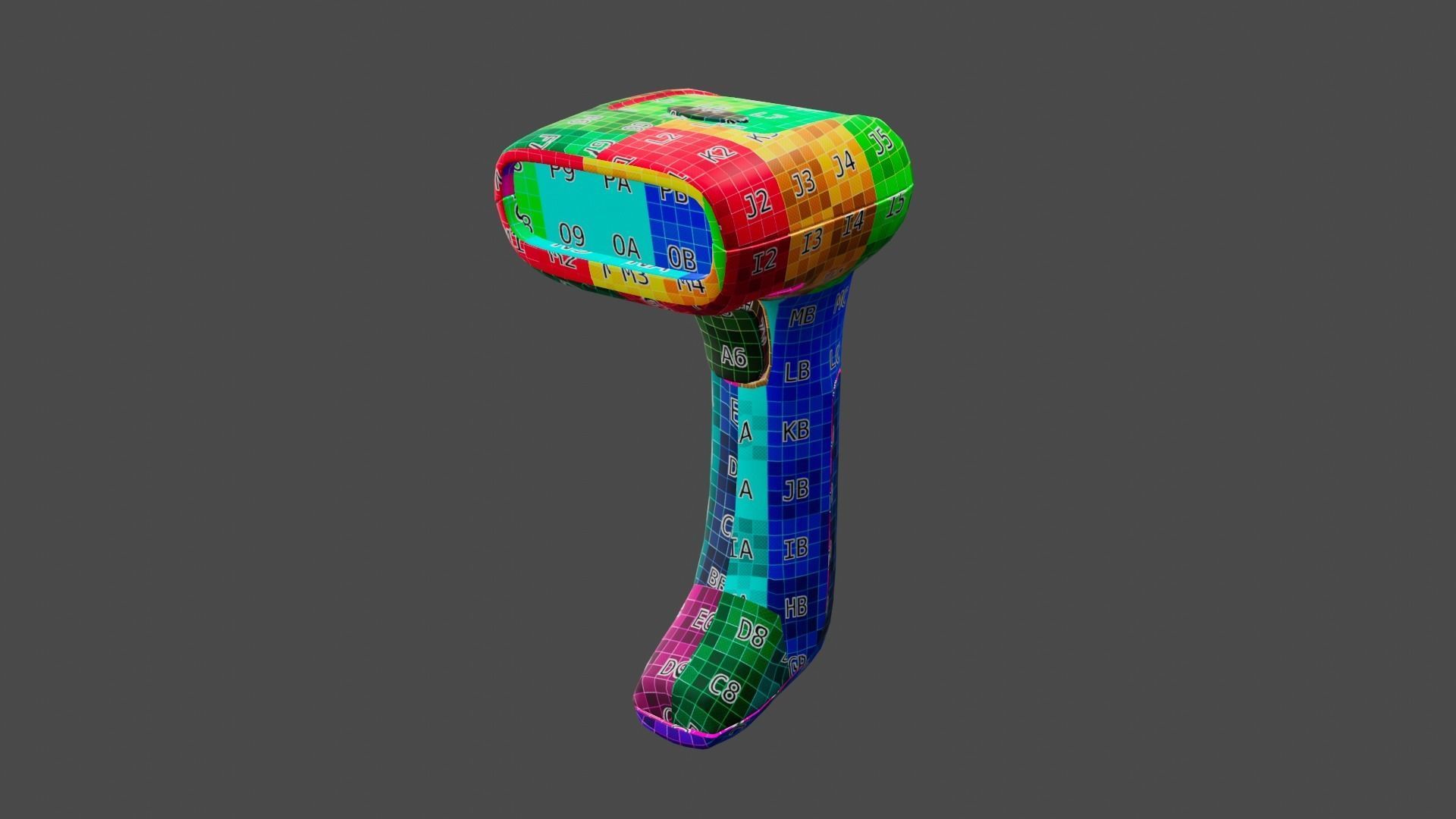 3D Gun Barcode - Barcode Scanner Shopping 3D Element 3D model_9