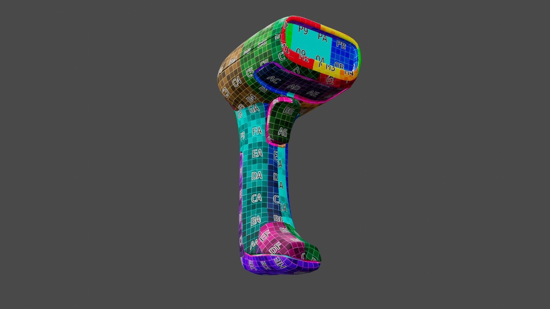 3D Gun Barcode - Barcode Scanner Shopping 3D Element 3D model_12