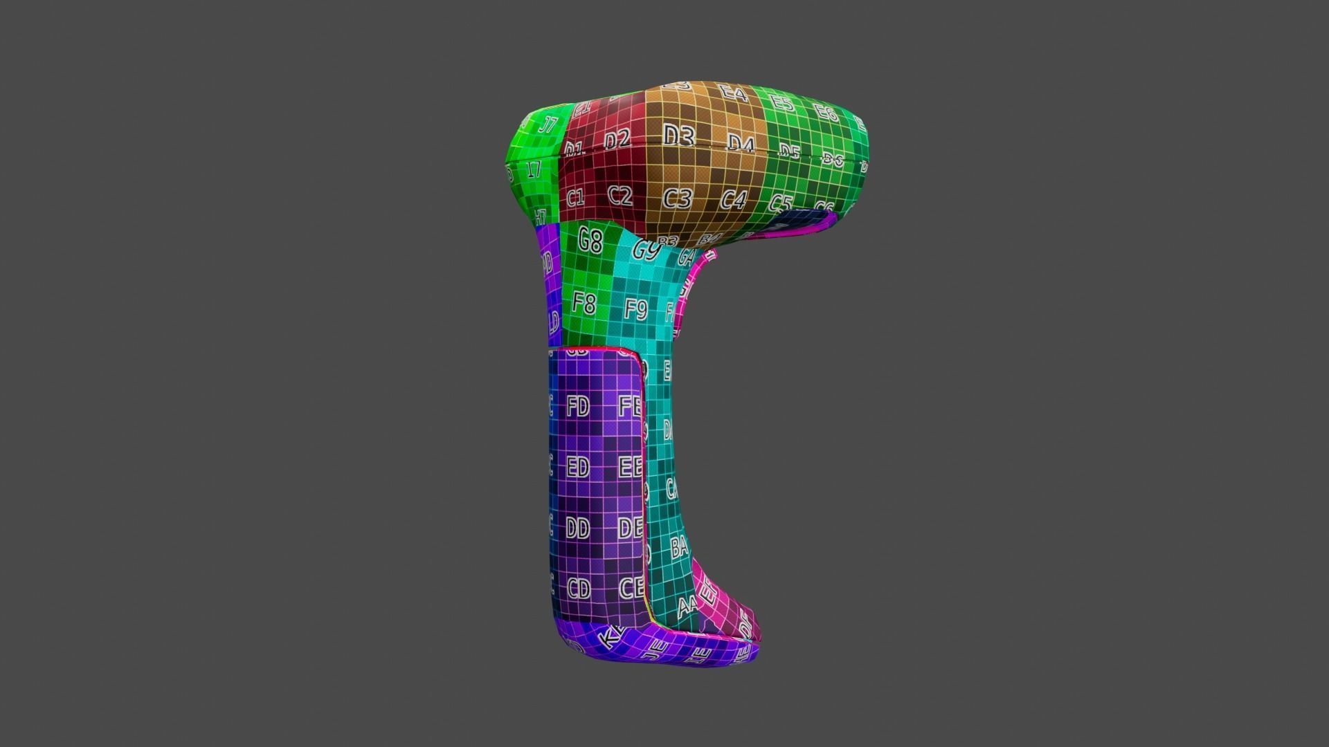 3D Gun Barcode - Barcode Scanner Shopping 3D Element 3D model_13