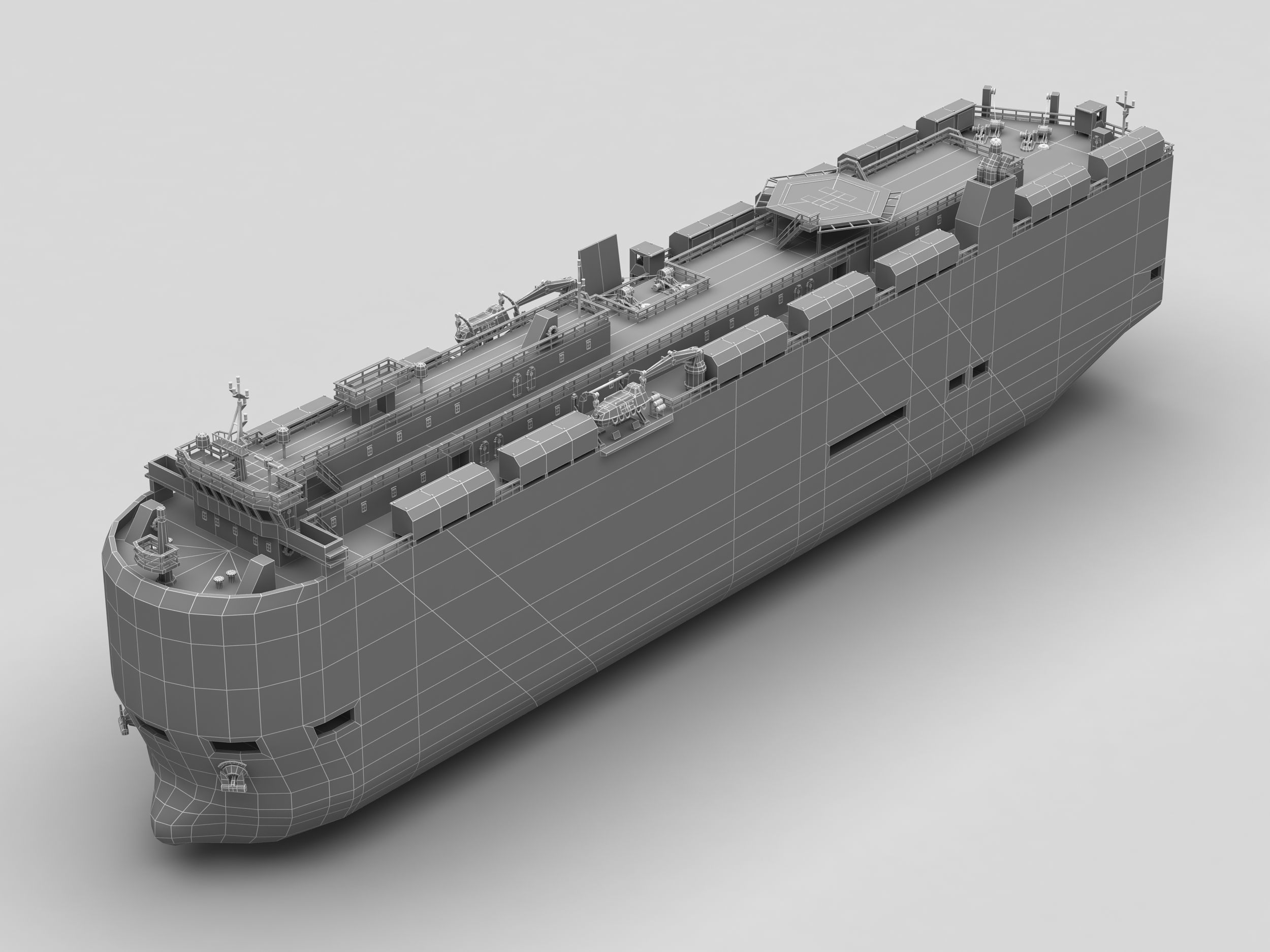 RoRo Car Carrier lowpoly Low-poly 3D model_2
