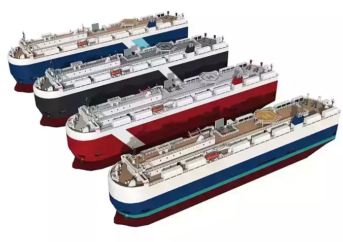 RoRo Car Carrier lowpoly Low-poly 3D model