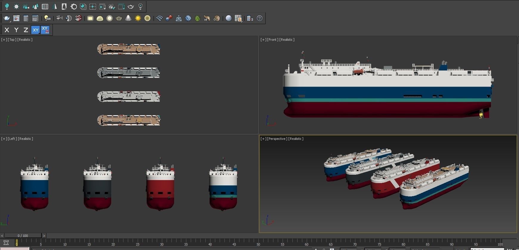 RoRo Car Carrier lowpoly Low-poly 3D model_4