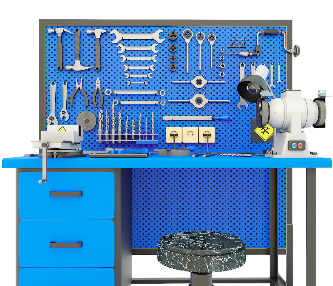 Workbench and garage tools 21 Items - Collection 3 3D model_9