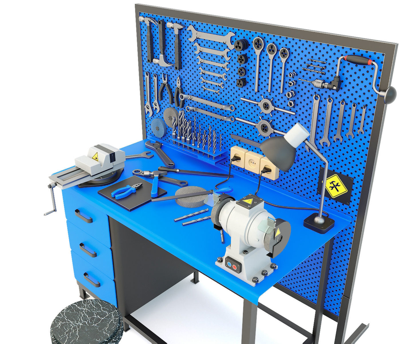 Workbench and garage tools 21 Items - Collection 3 3D model_8
