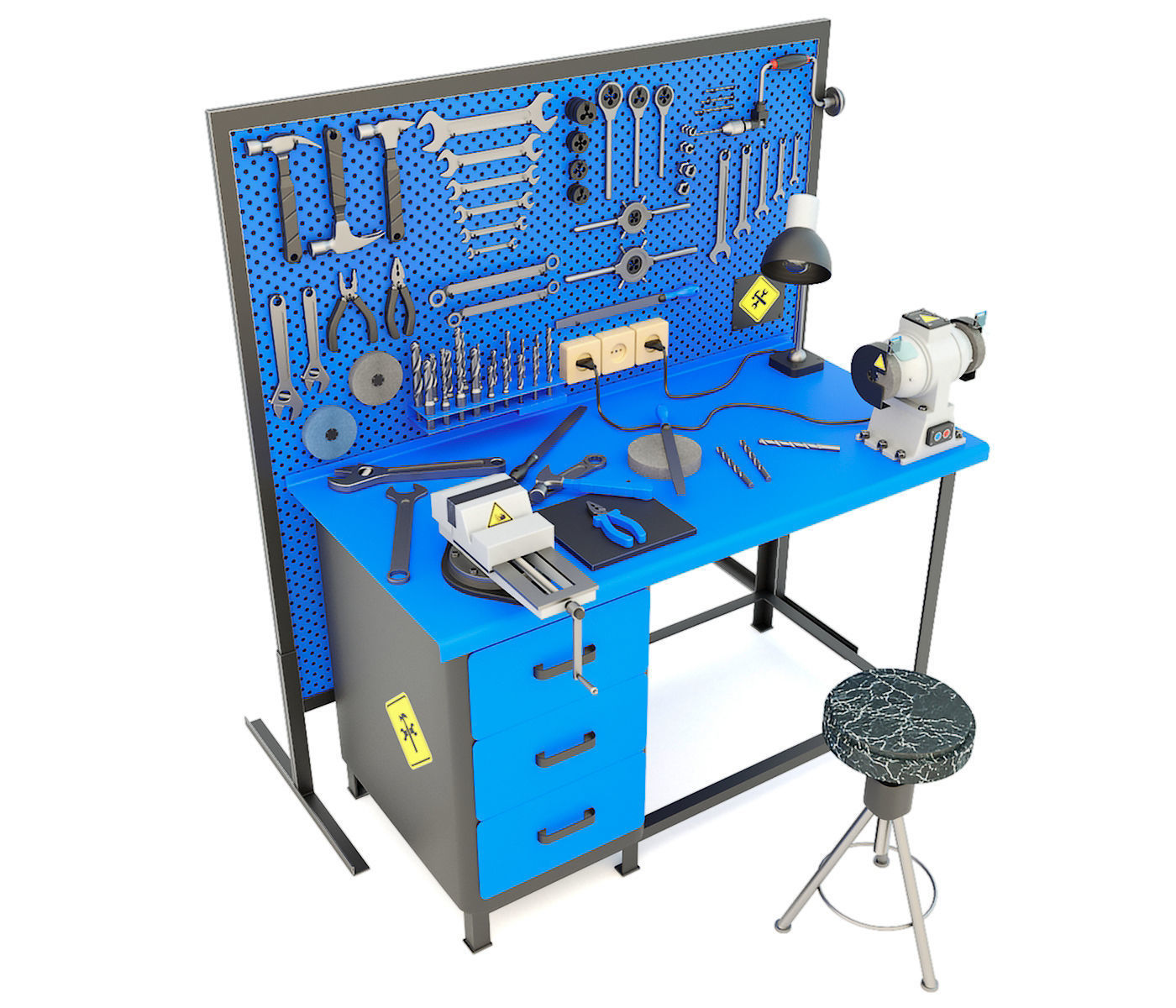 Workbench and garage tools 21 Items - Collection 3 3D model_1