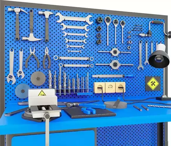 Workbench and garage tools 21 Items - Collection 3 3D model