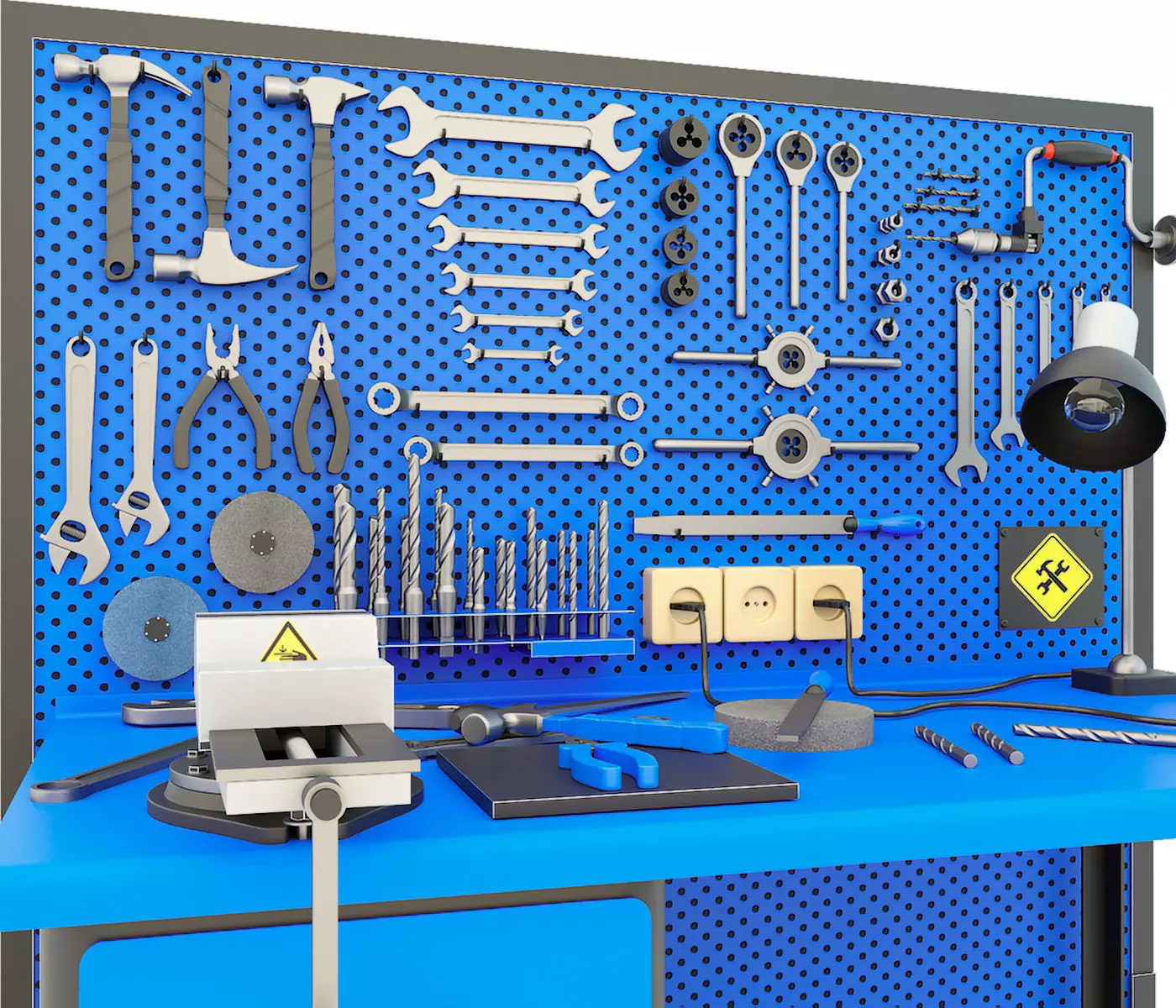 Workbench and garage tools 21 Items - Collection 3 3D model_0