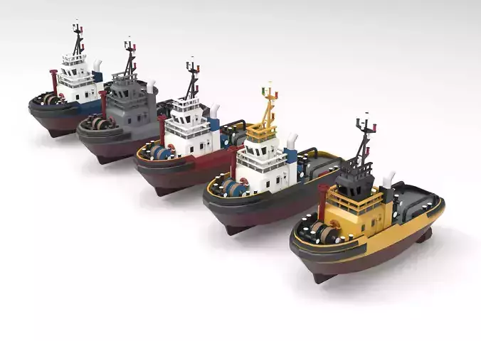 Tug Boat  Low-poly 3D model