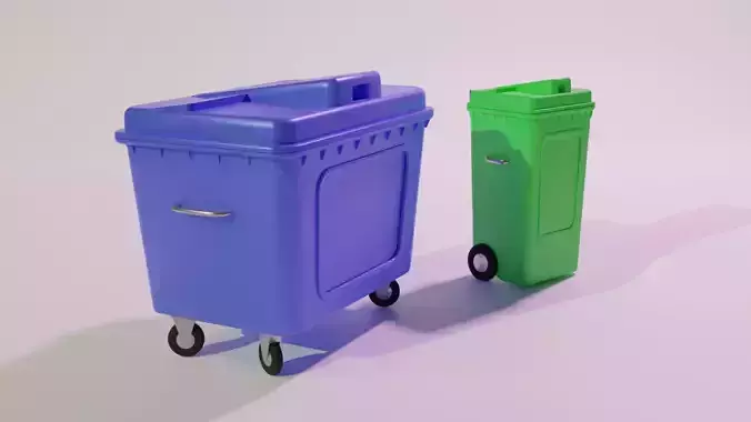 garbage container Low-poly 3D model