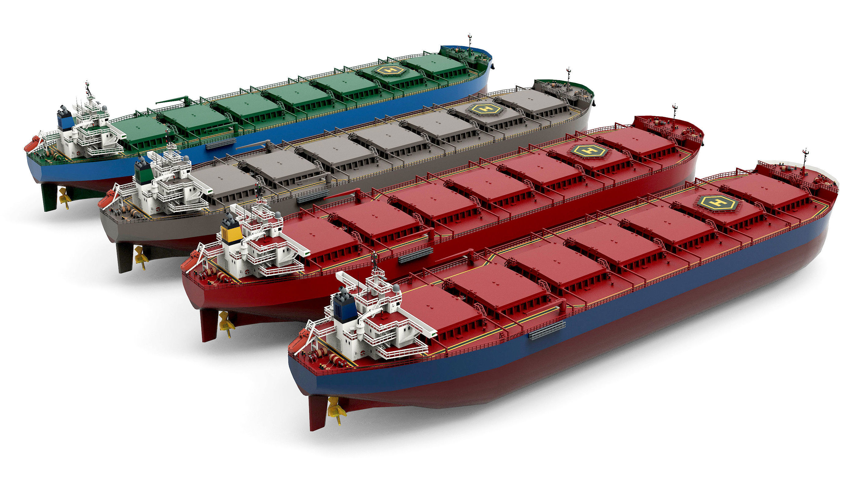  Ultra Large Ore Carrier lowpoly Low-poly 3D model_3