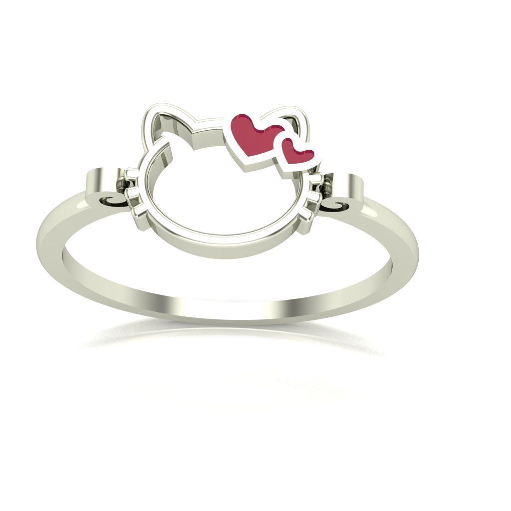 Hello Kitty Ring 3D model 3D printable | CGTrader