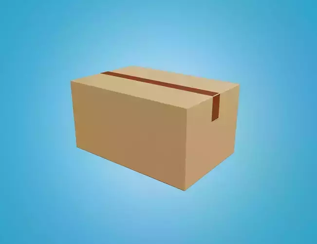 Packing 3D model cardboard box