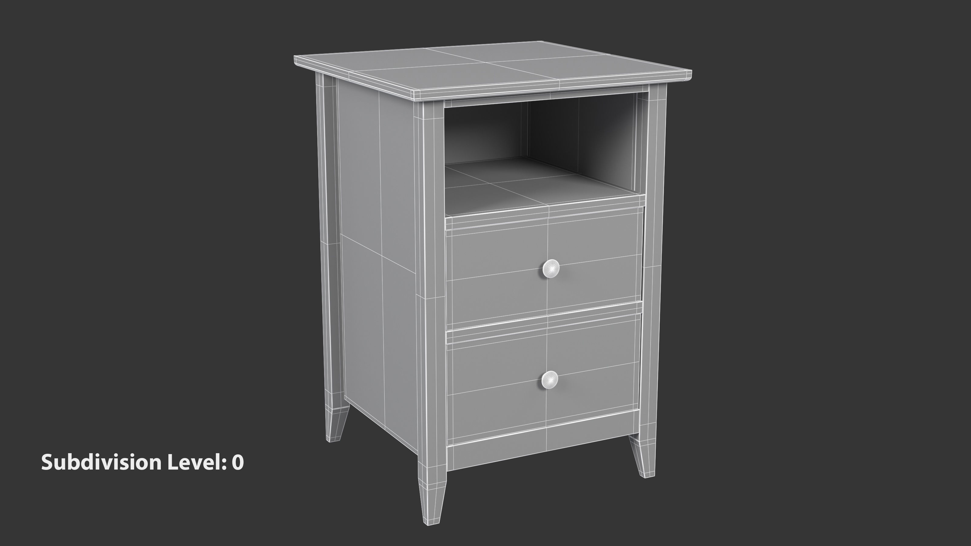 Wooden Bedside Table 3D model_10
