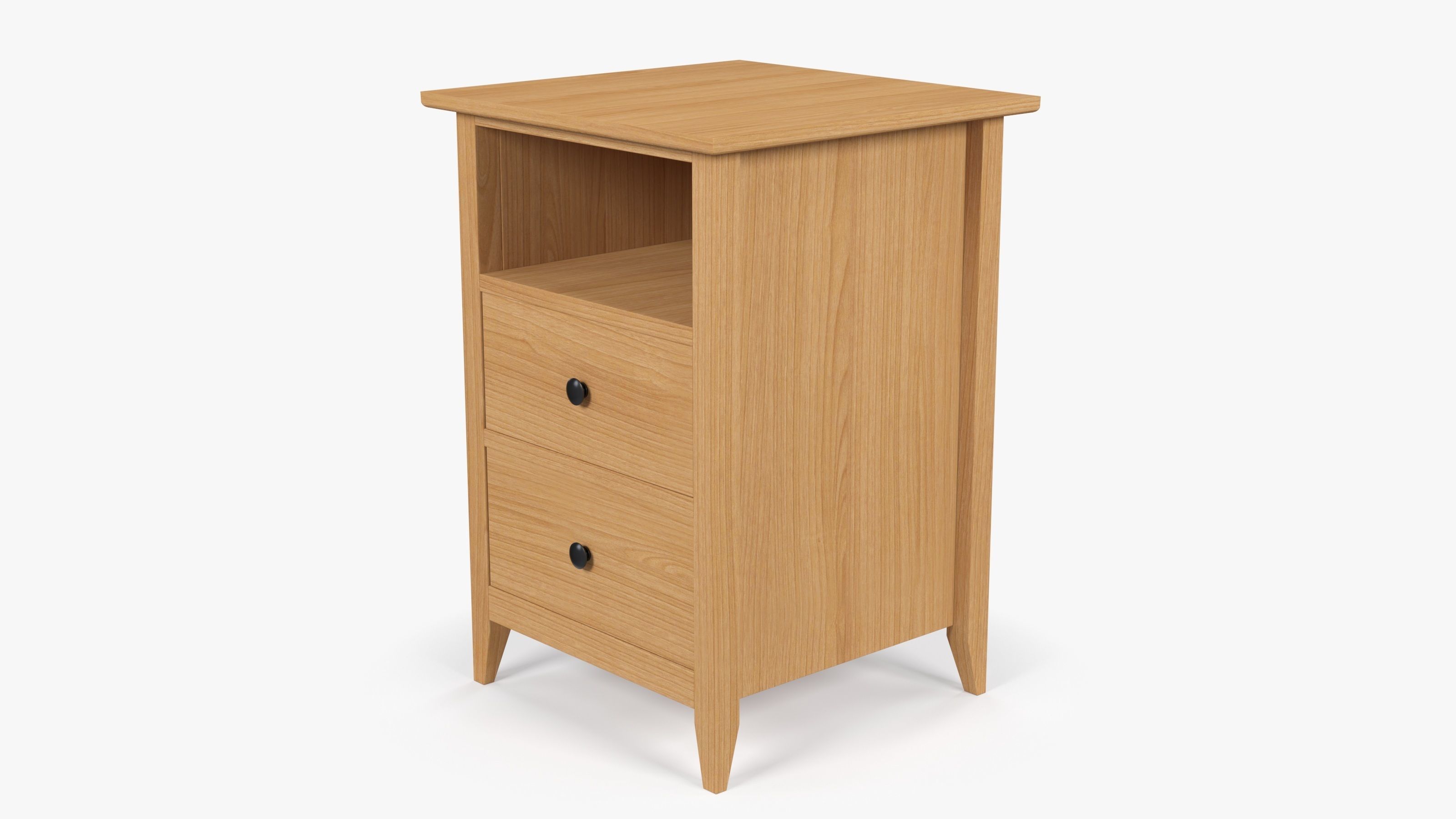 Wooden Bedside Table 3D model_5