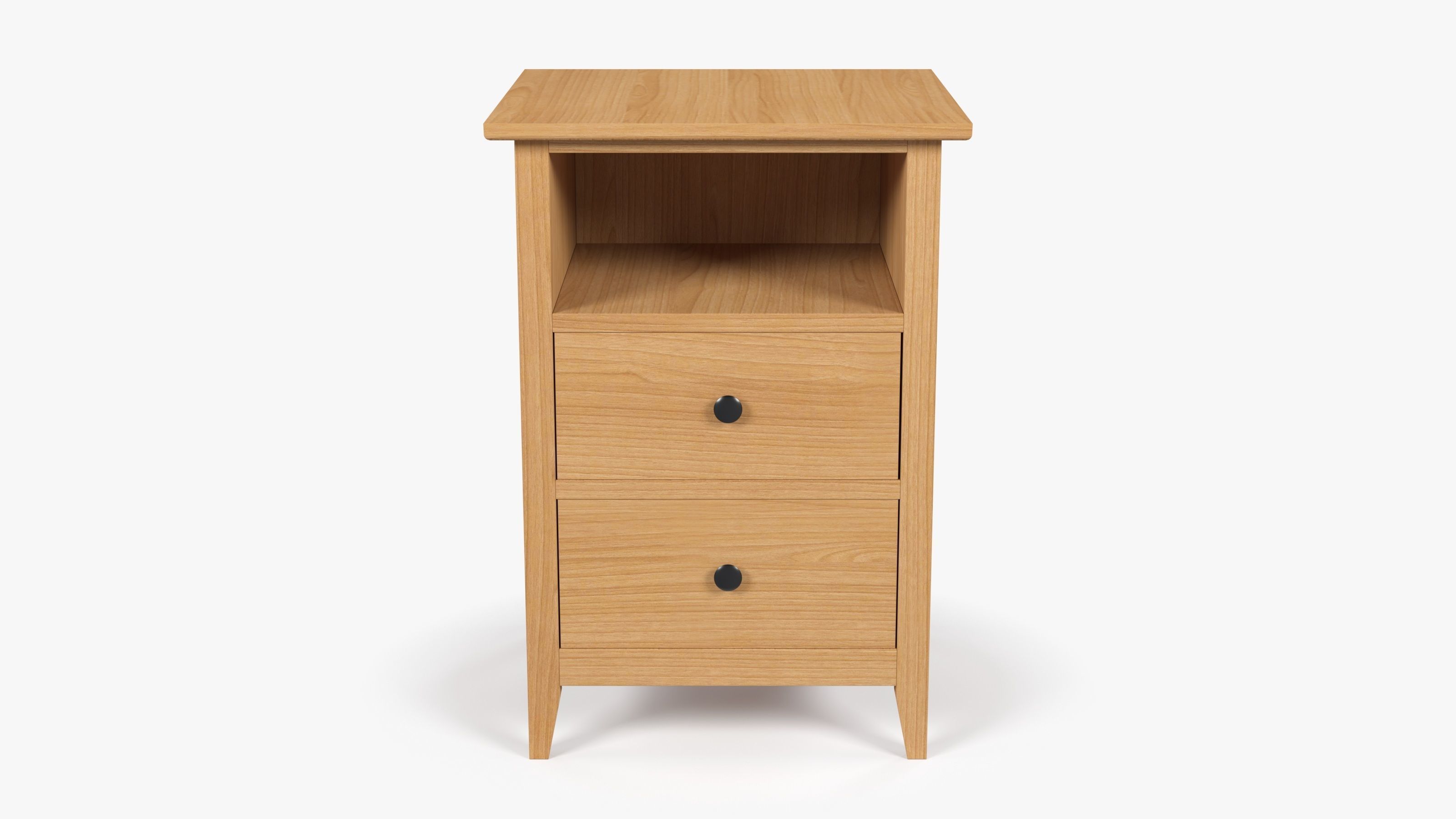 Wooden Bedside Table 3D model_2