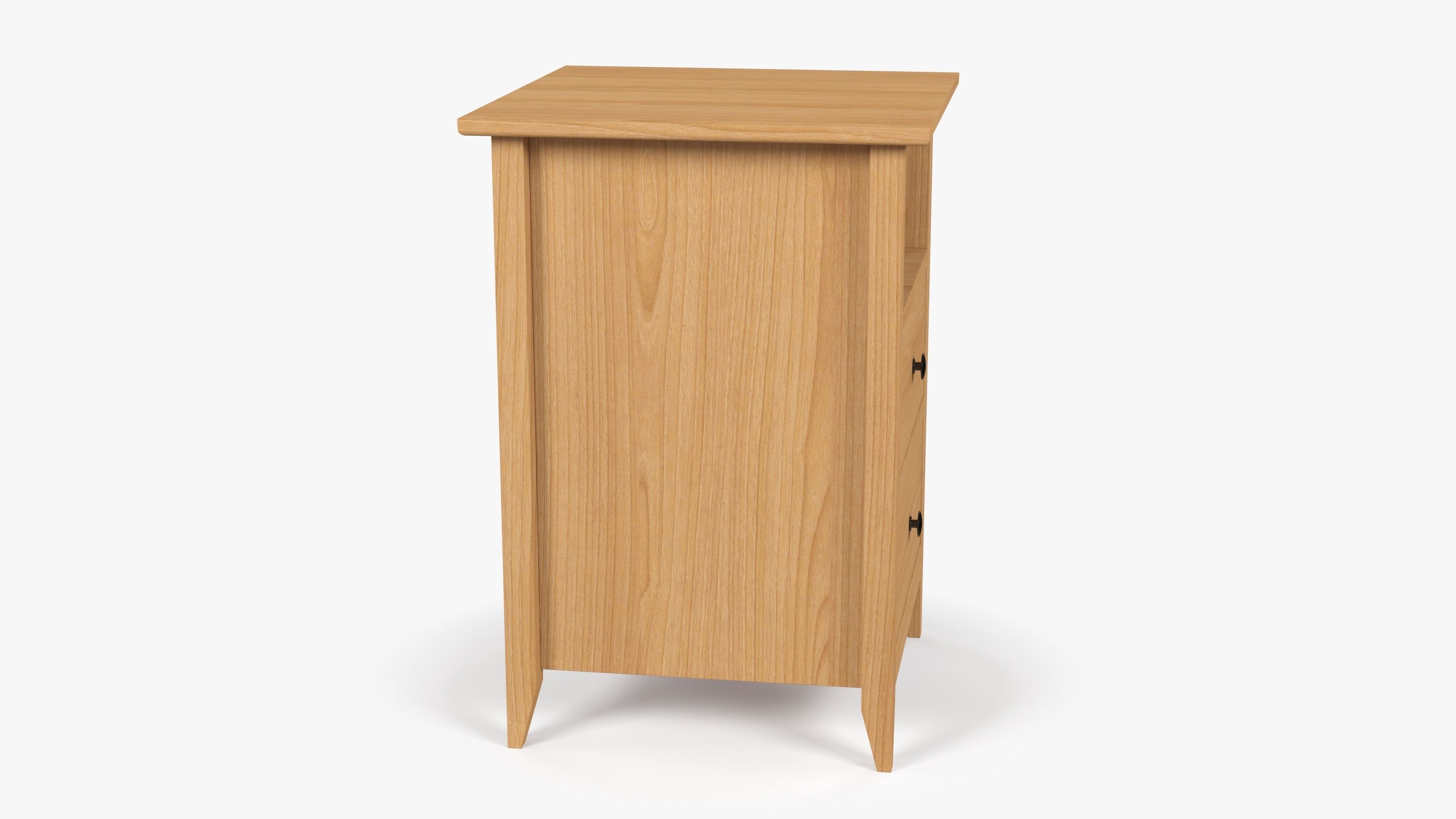 Wooden Bedside Table 3D model_3