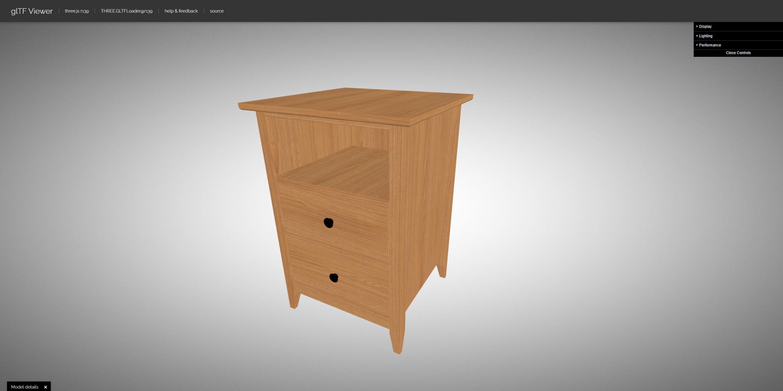 Wooden Bedside Table 3D model_22