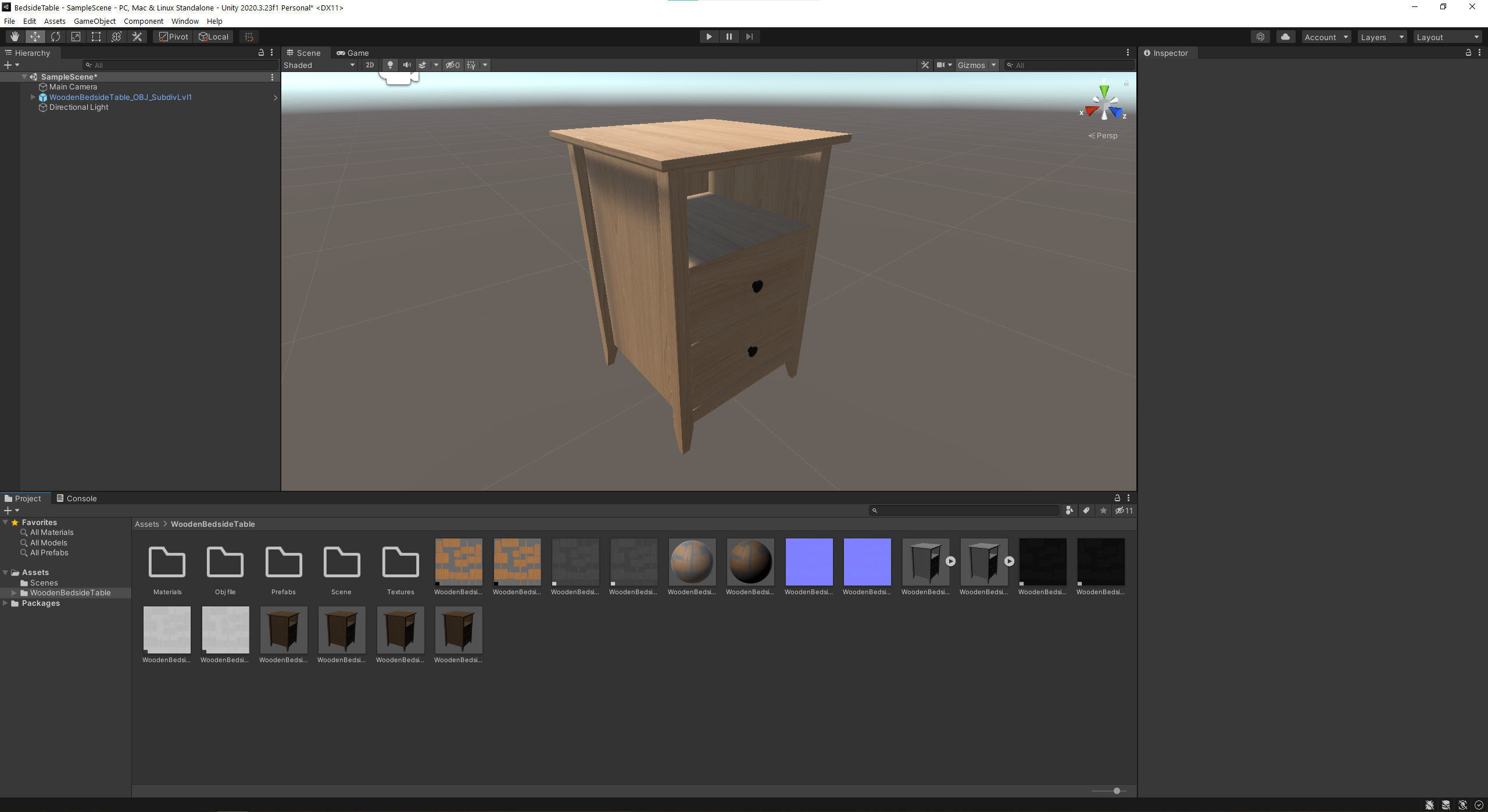 Wooden Bedside Table 3D model_25