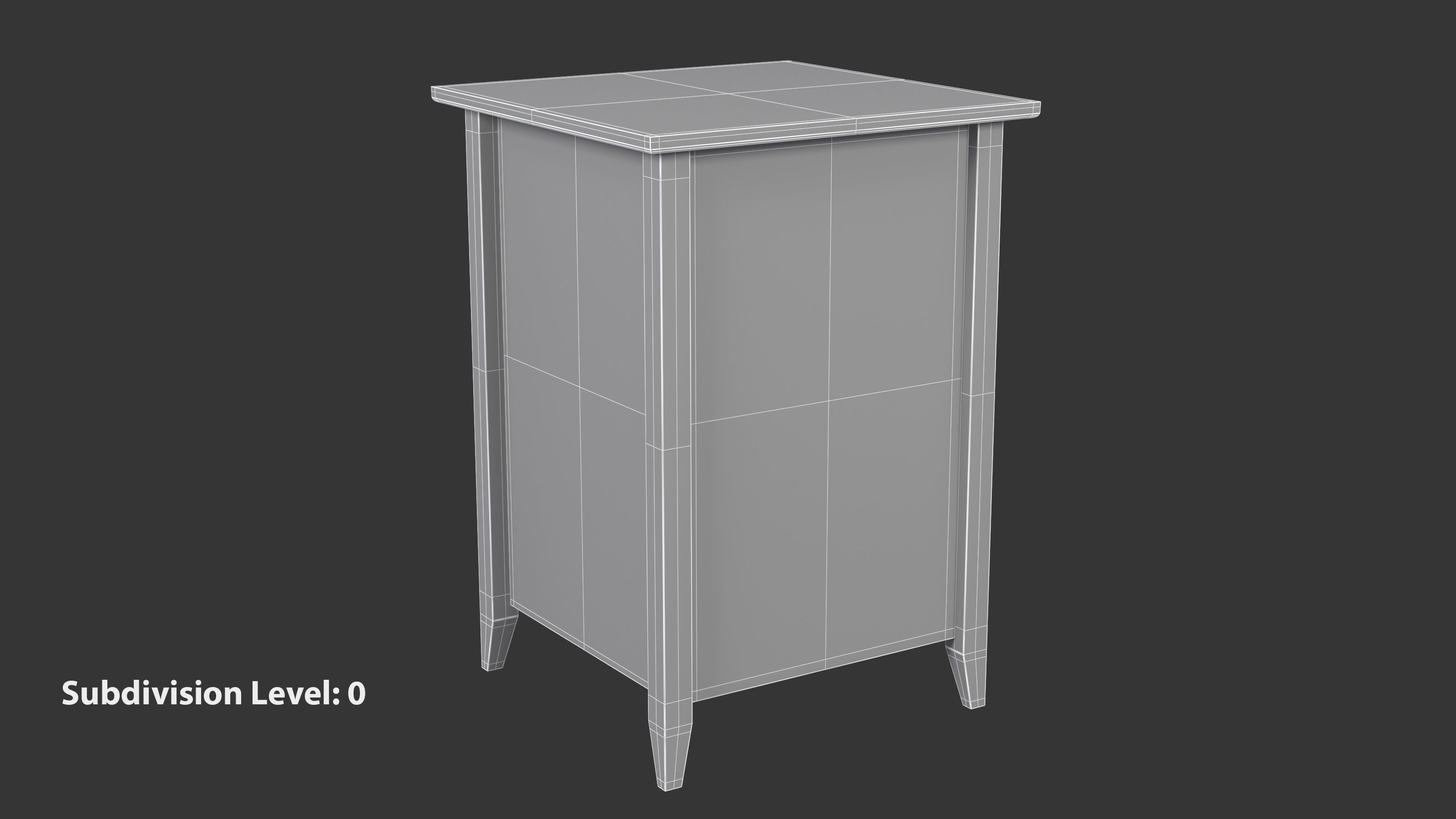 Wooden Bedside Table 3D model_12