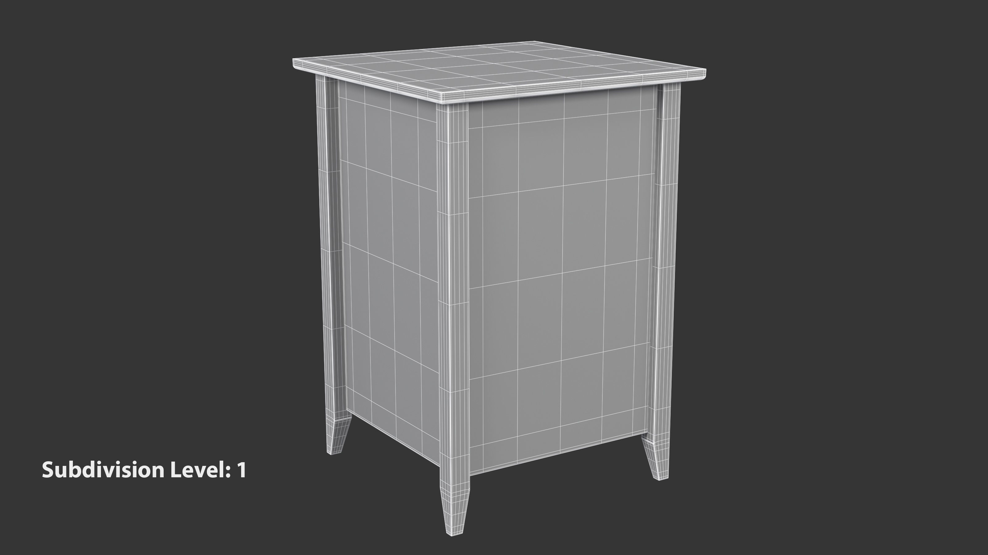 Wooden Bedside Table 3D model_13