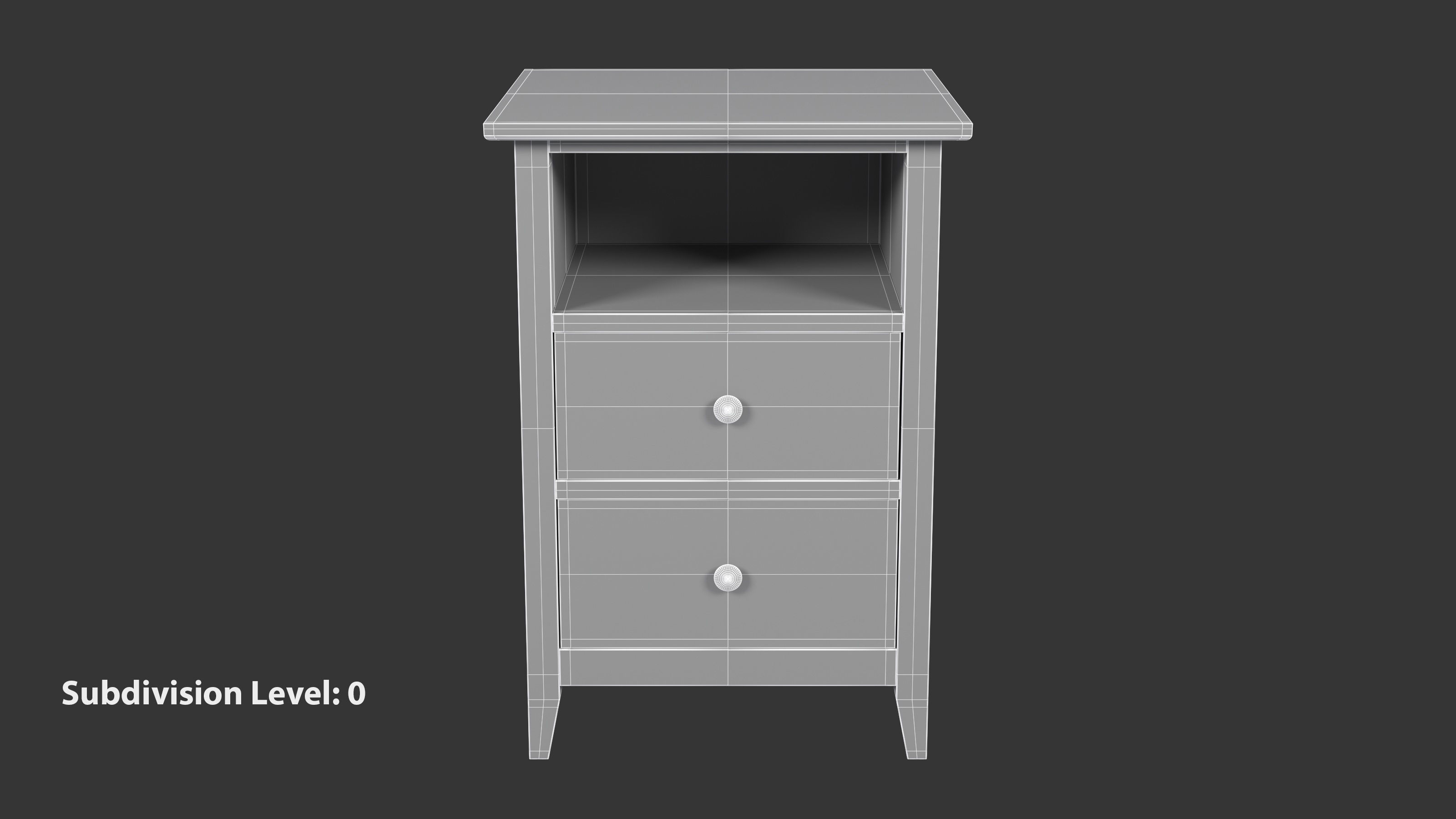 Wooden Bedside Table 3D model_8