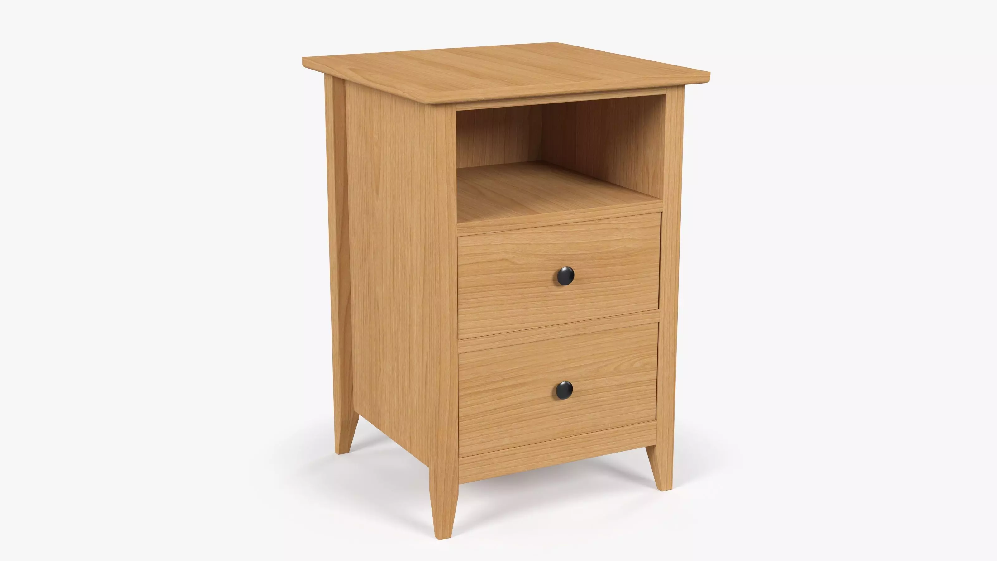 Wooden Bedside Table 3D model_0