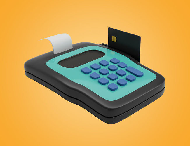 Credit Card Terminal Minimal model 3D model