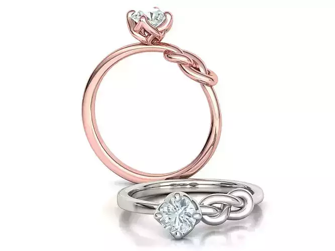Knot Engagement Ring 5mm Stone Bespoke Ring 3dmodel