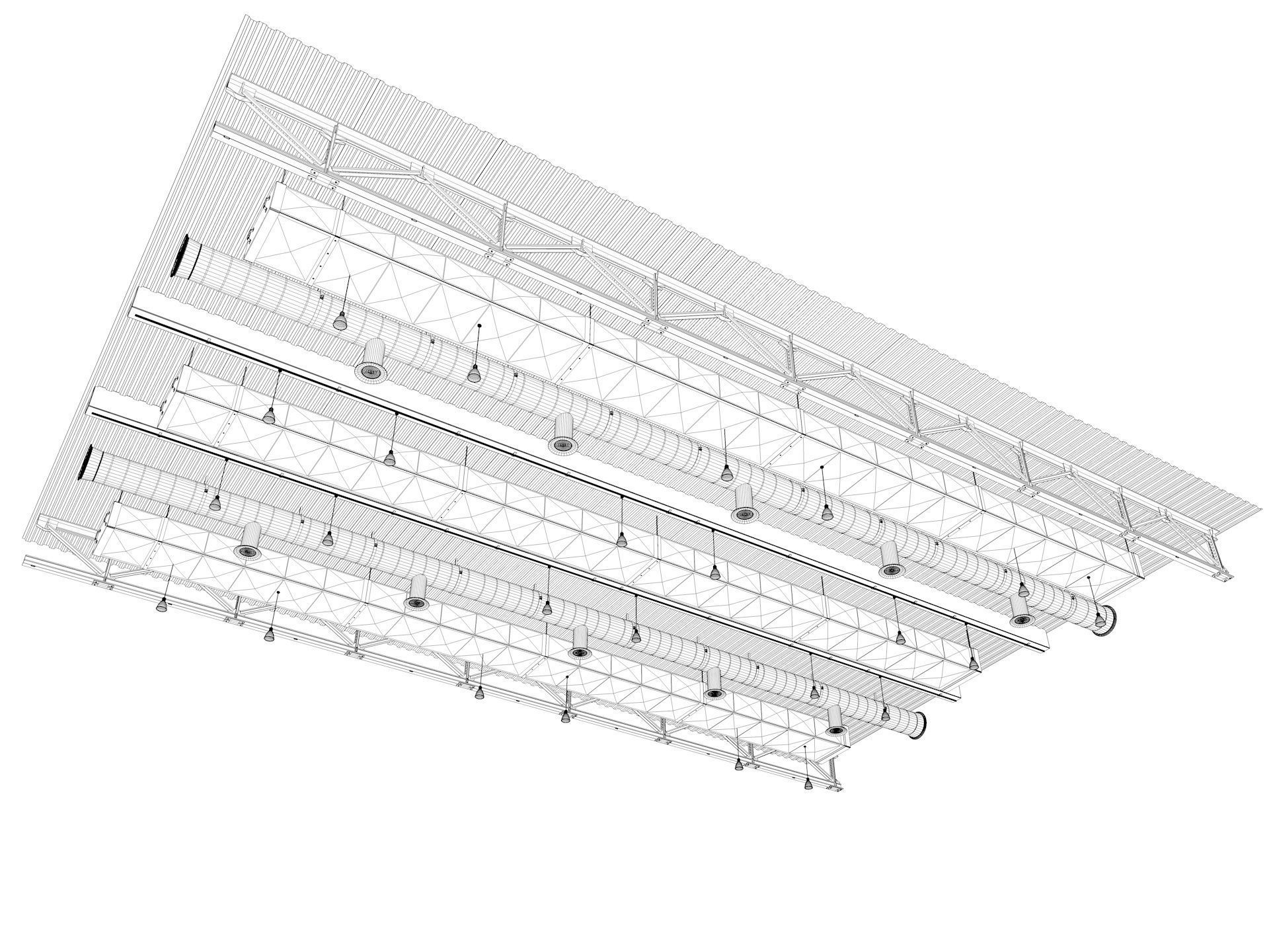 Ceiling Ventilation Pipes 3D model_10