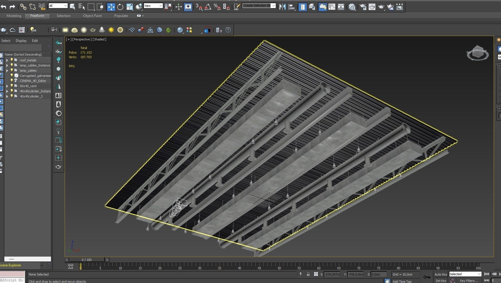 Ceiling Ventilation Pipes 3D model_16