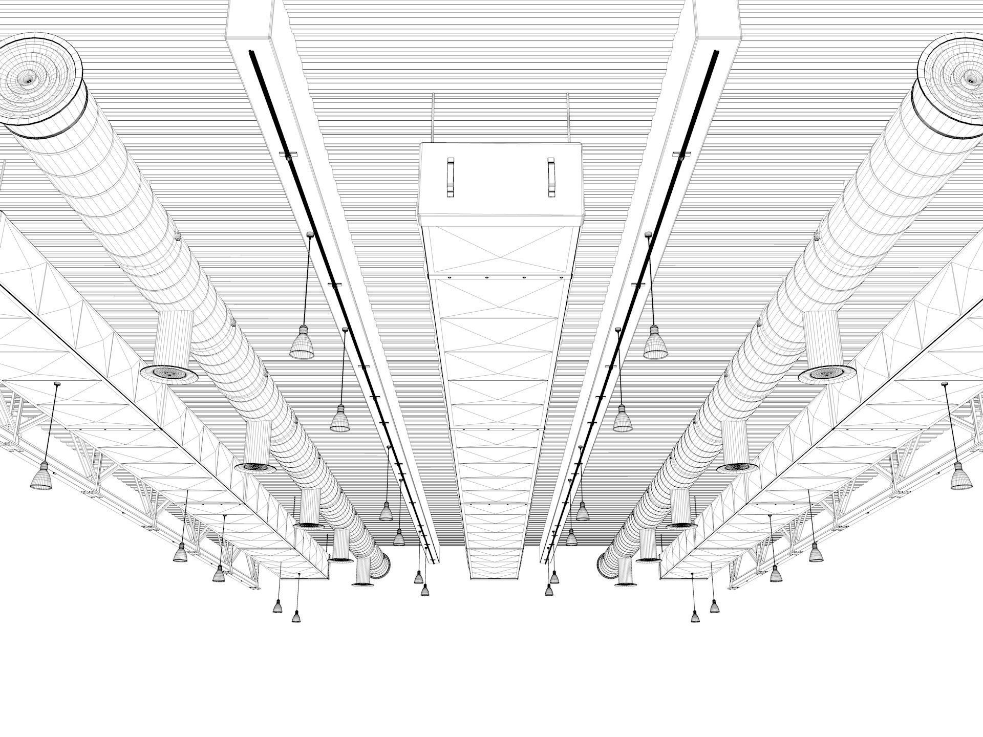 Ceiling Ventilation Pipes 3D model_12