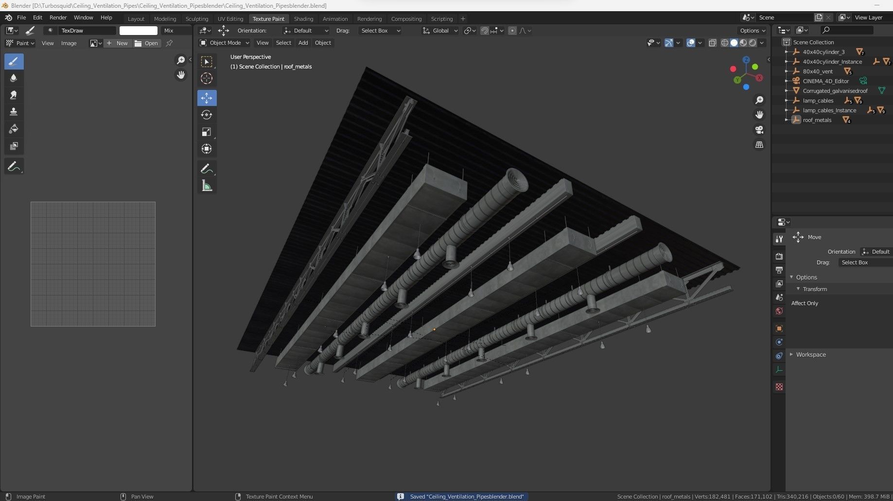 Ceiling Ventilation Pipes 3D model_14