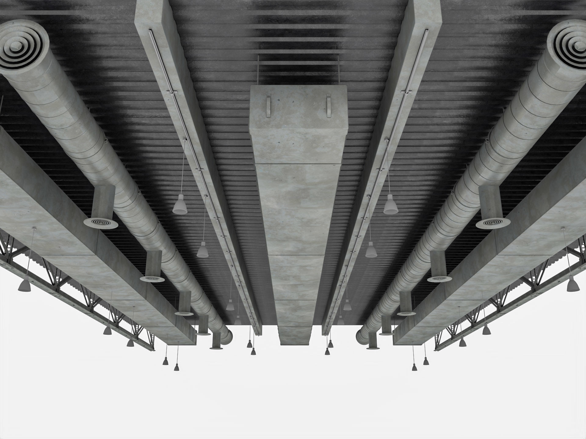 Ceiling Ventilation Pipes 3D model_5