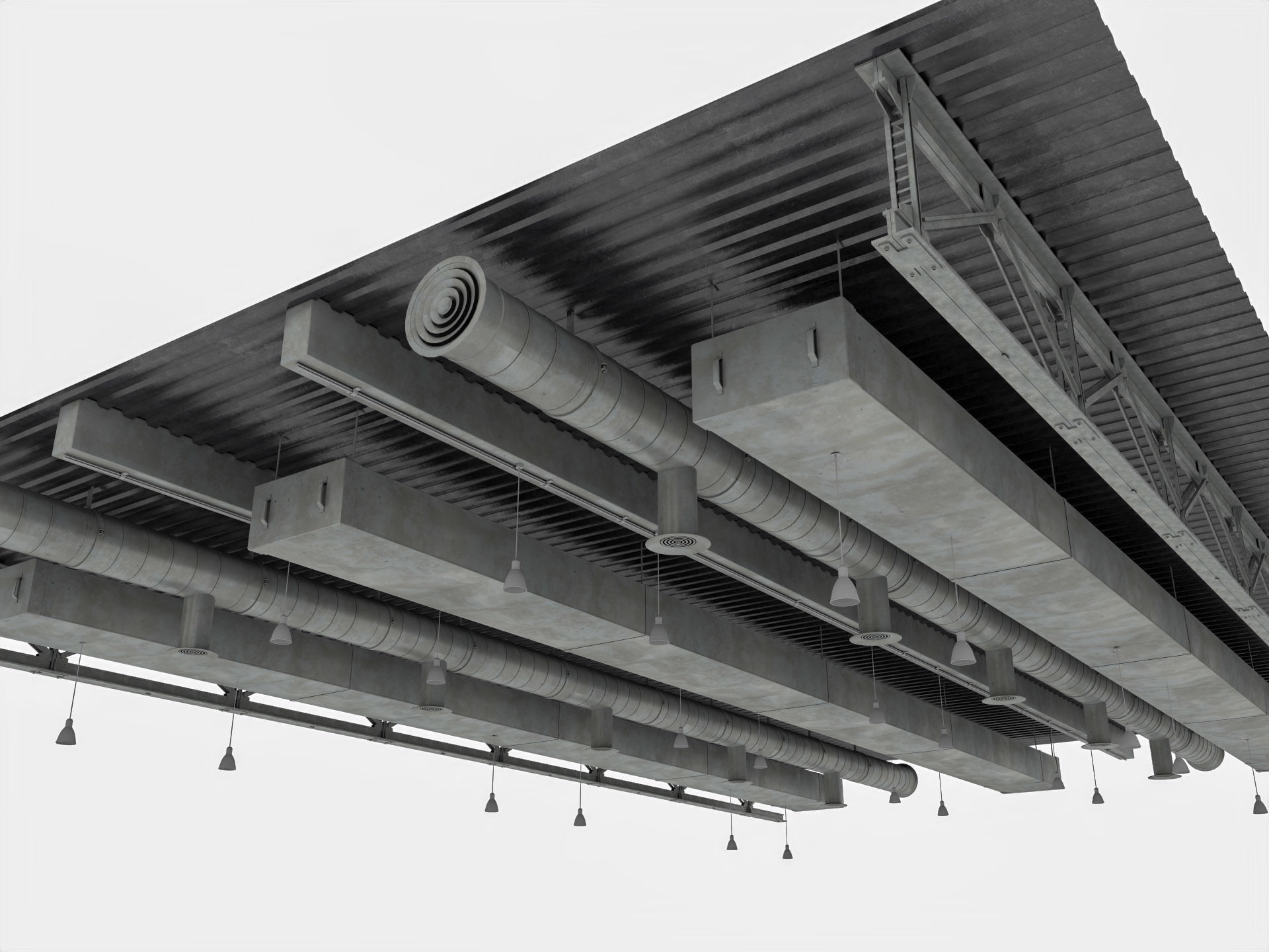 Ceiling Ventilation Pipes 3D model_6