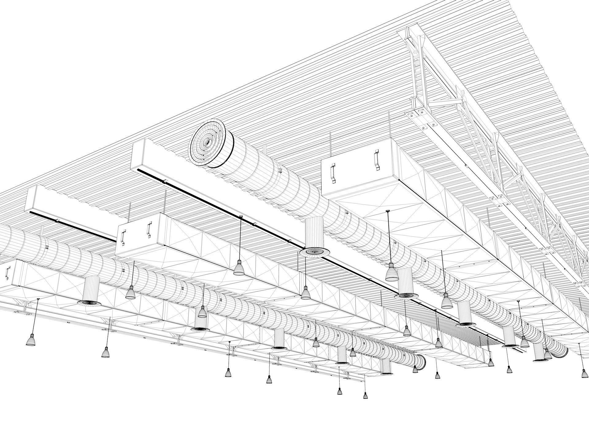 Ceiling Ventilation Pipes 3D model_13