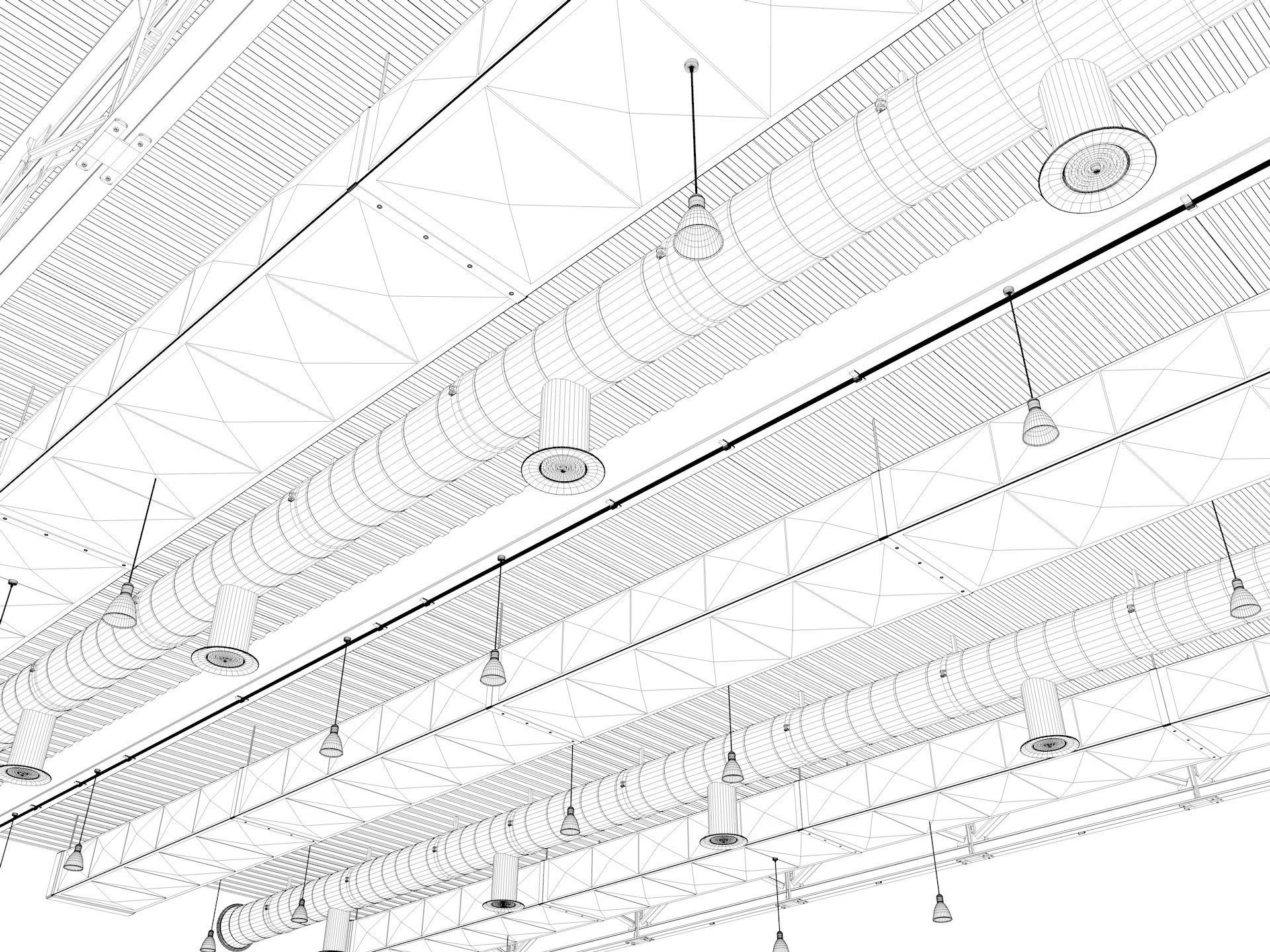 Ceiling Ventilation Pipes 3D model_9