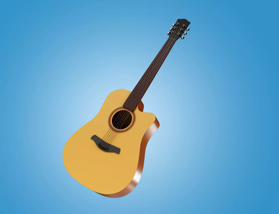 model Guitar acoustic Free 3D model