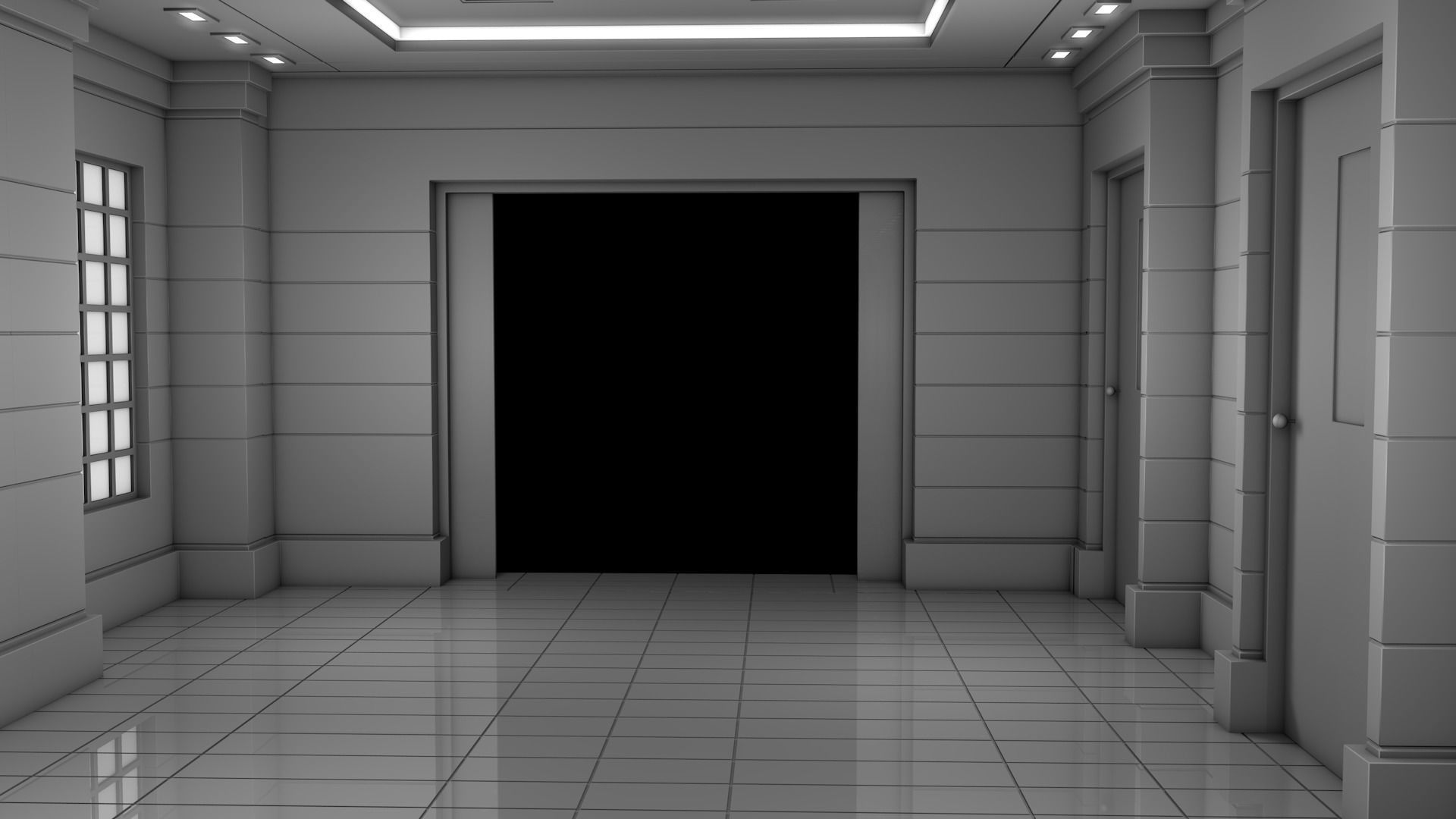 Apartment Hallway 3D model_6