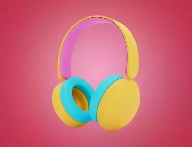 Headphone Colorful 3D model