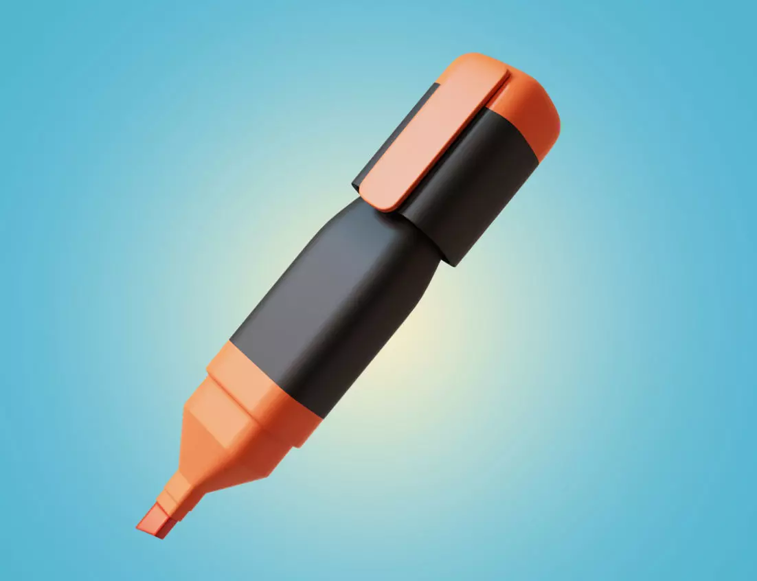 Highlighter Pen model 3D model_0