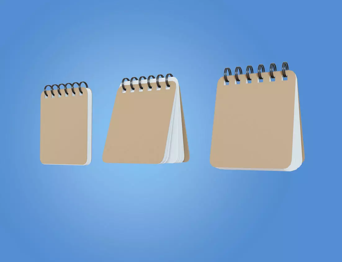 NotePad Memo Pad 3D illustartion 3D model