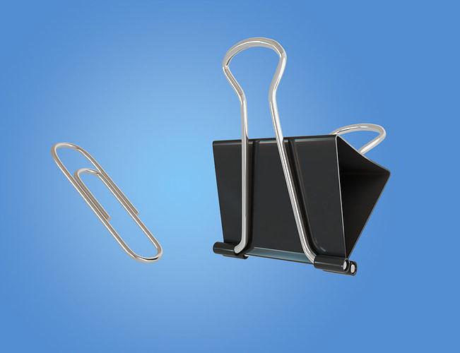 Paper Clip dual 3D illustration  3D model