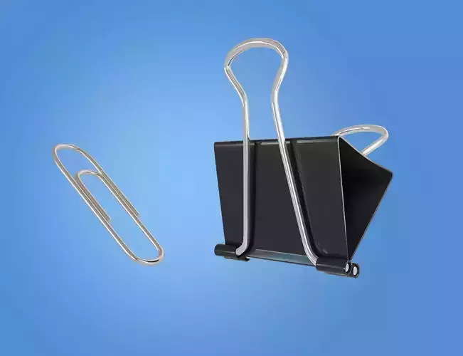 Paper Clip dual 3D illustration 