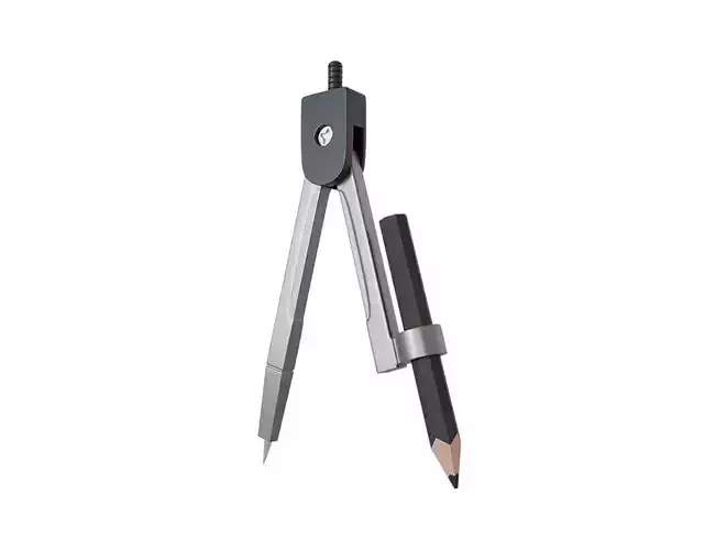 Drafting Compass 3D illustration model