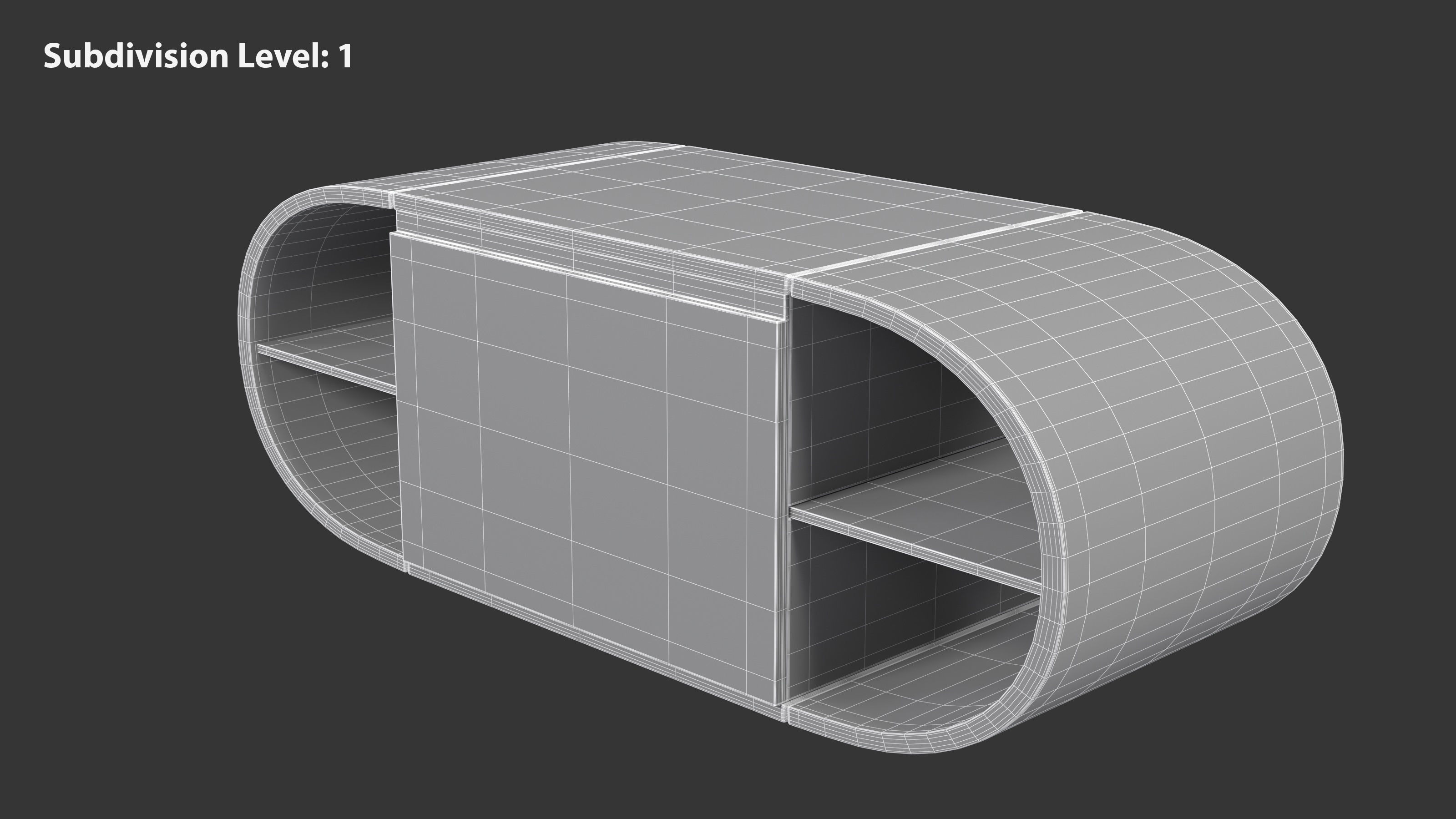 Round TV Stand Low-poly 3D model_12