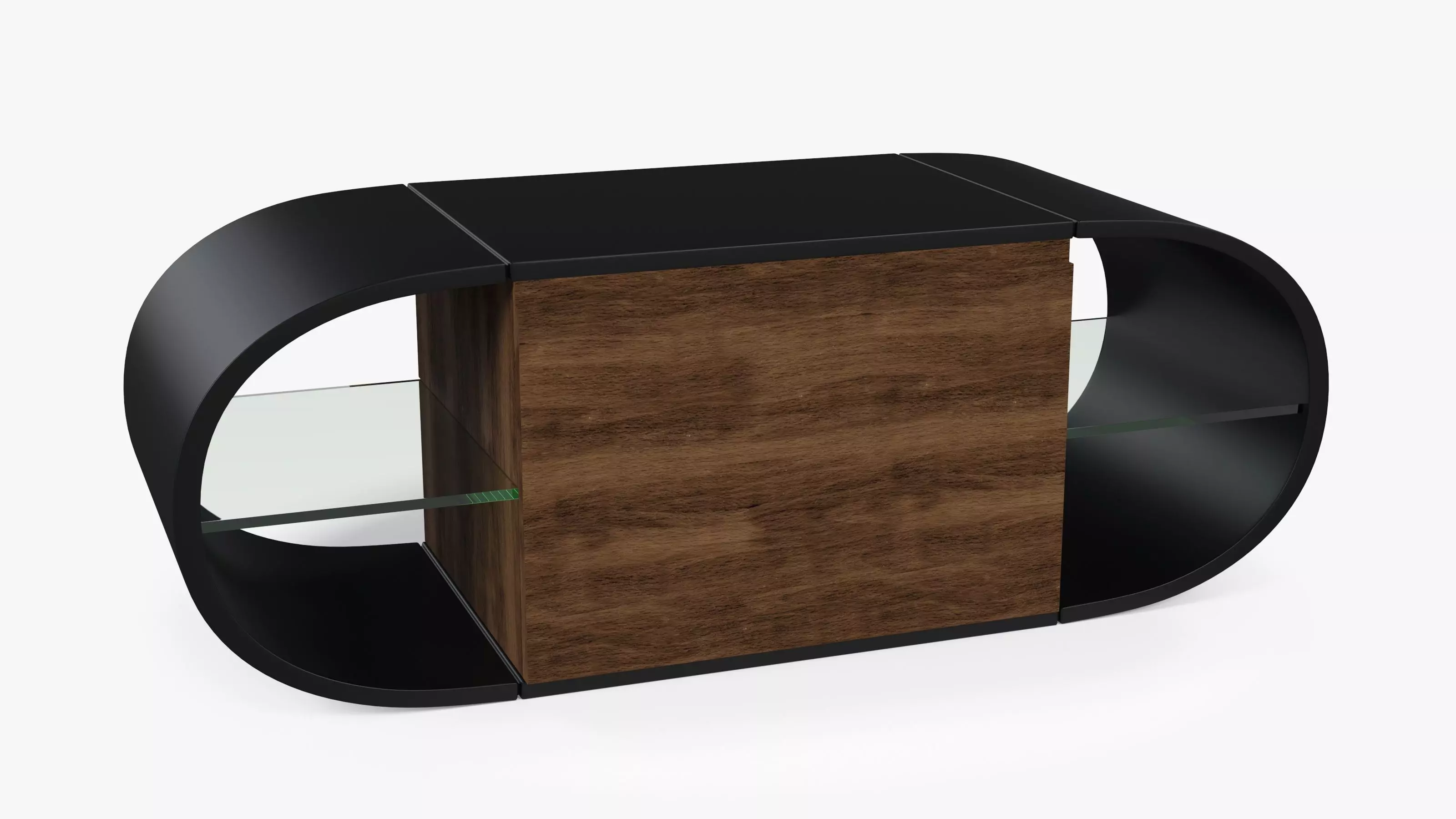 Round TV Stand Low-poly 3D model_0