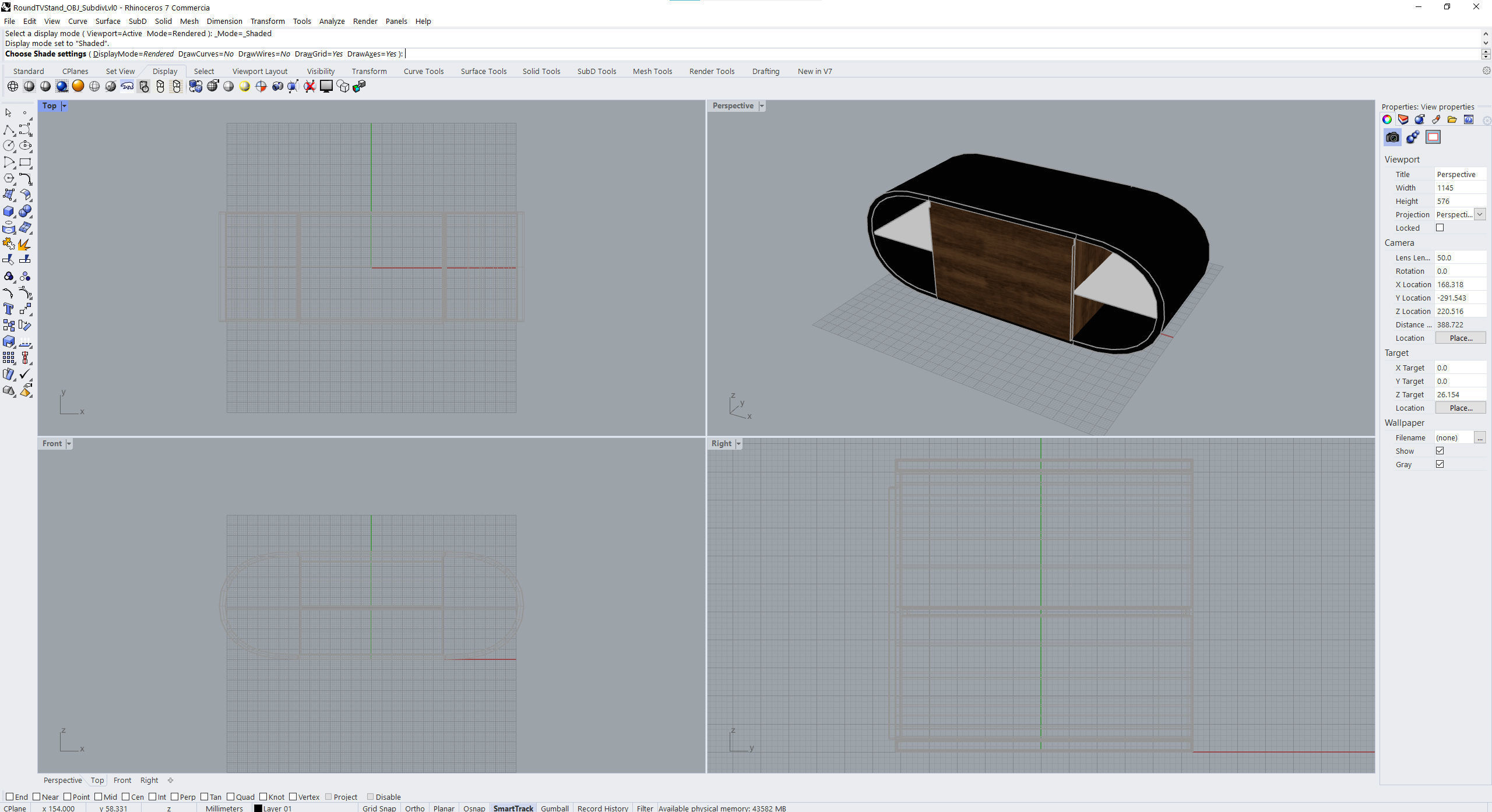 Round TV Stand Low-poly 3D model_18