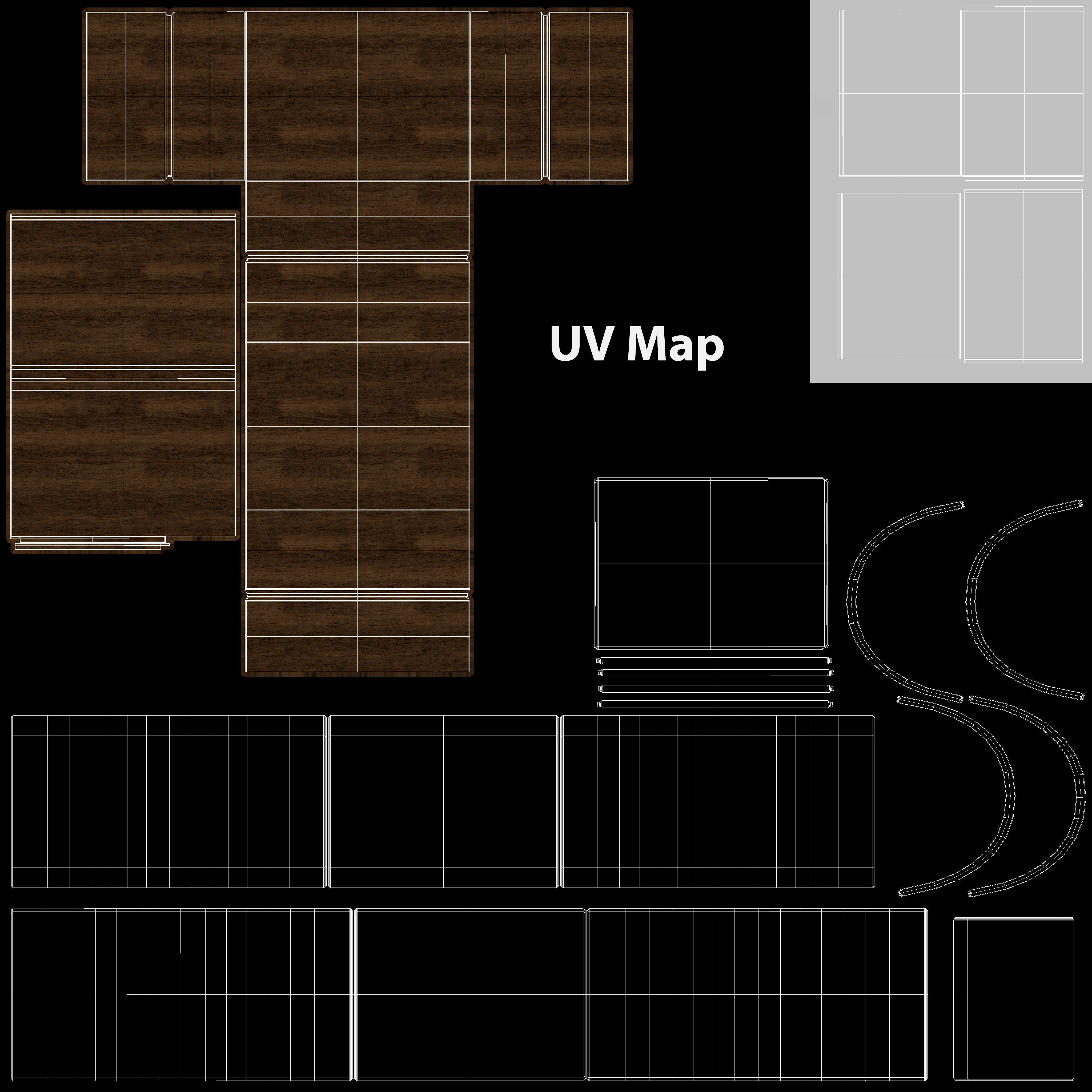 Round TV Stand Low-poly 3D model_14